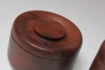 Set of Two Signed Scandinavian Modern Walnut Decorative Lidded Jars / Canisters - Image 16