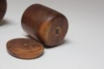Set of Two Signed Scandinavian Modern Walnut Decorative Lidded Jars / Canisters - Image 25