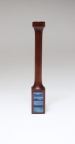 Tall Mid-Century Modern Sculpted Walnut and Enamel Candleholder by Ernest Sohn - Image 2