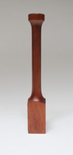 Tall Mid-Century Modern Sculpted Walnut and Enamel Candleholder by Ernest Sohn - Image 4