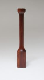 Tall Mid-Century Modern Sculpted Walnut and Enamel Candleholder by Ernest Sohn - Image 3