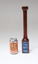 Tall Mid-Century Modern Sculpted Walnut and Enamel Candleholder by Ernest Sohn - Image 8