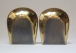 Pair of Ben Seibel for Jenfredware Sculptural Two Tone Brass Bookends - Image 2