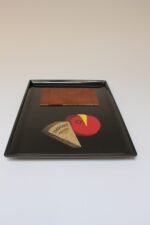Large Mid-Century Black Resin and Maple "French Cheese" Serving Tray With Cutting Board by Couroc - Image 7