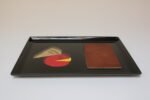 Large Mid-Century Black Resin and Maple "French Cheese" Serving Tray With Cutting Board by Couroc - Image 3
