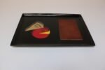 Large Mid-Century Black Resin and Maple "French Cheese" Serving Tray With Cutting Board by Couroc - Image 2