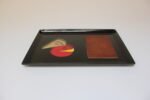 Large Mid-Century Black Resin and Maple "French Cheese" Serving Tray With Cutting Board by Couroc - Image 4