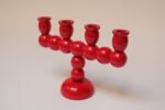 Swedish Modernist Red Four-Arm Candelabra by A-Bra Slöjd - Image 3