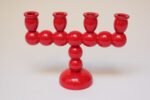 Swedish Modernist Red Four-Arm Candelabra by A-Bra Slöjd - Image 6