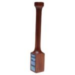 Tall Mid-Century Modern Sculpted Walnut and Enamel Candleholder by Ernest Sohn