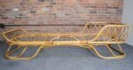 Italian Modernist Tito Agnoli-Style Rattan and Bamboo Sleigh Daybed / Single Bed - Image 3