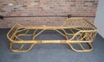 Italian Modernist Tito Agnoli-Style Rattan and Bamboo Sleigh Daybed / Single Bed - Image 2