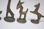 Set of Six Vintage Miniature Patinated Brass Animal Figurines / Pipe Tampers - Image 10