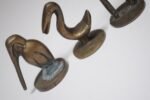 Set of Six Vintage Miniature Patinated Brass Animal Figurines / Pipe Tampers - Image 16