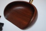 Vintage Italian "Fish" Crumb Brush and Pan in Teak and Brass - Image 19