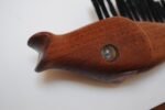 Vintage Italian "Fish" Crumb Brush and Pan in Teak and Brass - Image 15