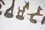 Set of Six Vintage Miniature Patinated Brass Animal Figurines / Pipe Tampers - Image 9