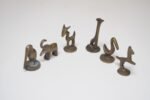 Set of Six Vintage Miniature Patinated Brass Animal Figurines / Pipe Tampers - Image 4