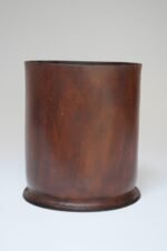 Vintage Italian Brown Leather Wastebasket - Image 4
