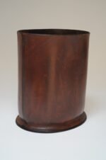 Vintage Italian Brown Leather Wastebasket - Image 7
