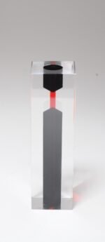 Italian Modern Orange and Black Lucite Soliflore / Bud Vase after Luigi Massoni - Image 3