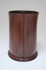 Vintage Italian Brown Leather Wastebasket - Image 5