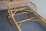 Italian Modernist Tito Agnoli-Style Rattan and Bamboo Sleigh Daybed / Single Bed - Image 11