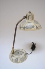 Vintage Italian Folk Art Adjustable Gooseneck Table Lamp in the Style of Fornasetti - Image 6