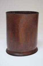 Vintage Italian Brown Leather Wastebasket - Image 8
