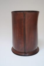Vintage Italian Brown Leather Wastebasket - Image 6