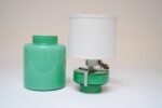 Pair of Mid-Century Green Blown Cased Glass Table Lamps after Luciano Vistosi - Image 7