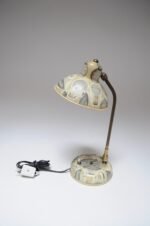 Vintage Italian Folk Art Adjustable Gooseneck Table Lamp in the Style of Fornasetti - Image 4