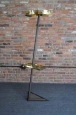 Vintage Italian Angled Coat Rack with Umbrella Stand in Painted Steel and Brass - Image 2