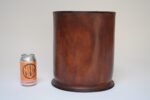 Vintage Italian Brown Leather Wastebasket - Image 13