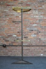 Vintage Italian Angled Coat Rack with Umbrella Stand in Painted Steel and Brass - Image 6