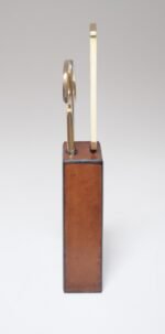 Italian Modernist Brass And Leather Desk Set with Letter Opener and Scissors - Image 4
