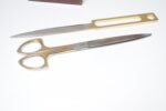 Italian Modernist Brass And Leather Desk Set with Letter Opener and Scissors - Image 14
