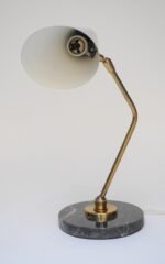 Italian Modern Brass, Metal, and Black Marble Table Lamp by Luci Milano - Image 6