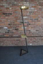 Vintage Italian Angled Coat Rack with Umbrella Stand in Painted Steel and Brass - Image 8