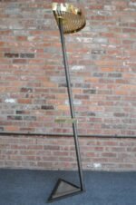 Vintage Italian Angled Coat Rack with Umbrella Stand in Painted Steel and Brass - Image 7