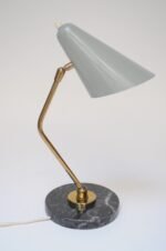 Italian Modern Brass, Metal, and Black Marble Table Lamp by Luci Milano - Image 8