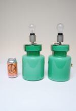 Pair of Mid-Century Green Blown Cased Glass Table Lamps after Luciano Vistosi - Image 6