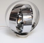 Vintage Italian Chrome Concentric Circle Armillary Table Lamp or Wall Sconce - Image 4