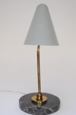 Italian Modern Brass, Metal, and Black Marble Table Lamp by Luci Milano - Image 11