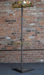 Vintage Italian Angled Coat Rack with Umbrella Stand in Painted Steel and Brass - Image 12