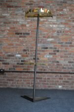 Vintage Italian Angled Coat Rack with Umbrella Stand in Painted Steel and Brass - Image 13