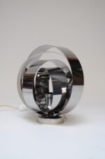 Vintage Italian Chrome Concentric Circle Armillary Table Lamp or Wall Sconce - Image 8