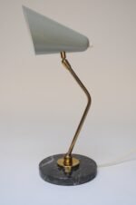 Italian Modern Brass, Metal, and Black Marble Table Lamp by Luci Milano - Image 3