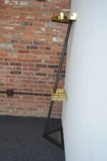 Vintage Italian Angled Coat Rack with Umbrella Stand in Painted Steel and Brass - Image 16