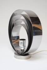 Vintage Italian Chrome Concentric Circle Armillary Table Lamp or Wall Sconce - Image 9
